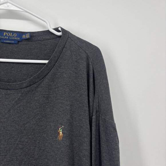 Polo Ralph Lauren Gray Long Sleeve T-Shirt Men’s Size 2XL XXL Pony Logo Classic - Picture 4 of 10